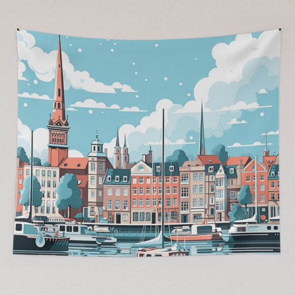 Item preview, A Pop Art Travel Print of Hamburg - Germany  designed and sold by StudioRedKoala.