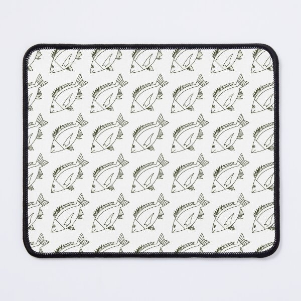 Item preview, Kawaii Black Bream Fish in Khaki Green and White designed and sold by fruttidimare.