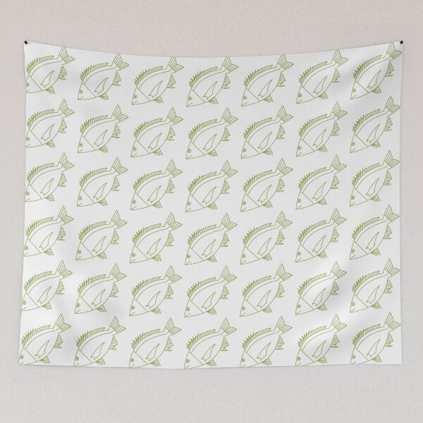 Item preview, Kawaii Black Bream Fish in Citrus Green and White designed and sold by fruttidimare.