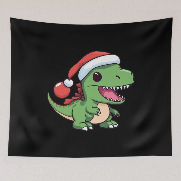 Item preview, Kawaii T-Rex Dinosaur in Christmas Hat - Perfect for Dino Lovers designed and sold by Ridaelb.