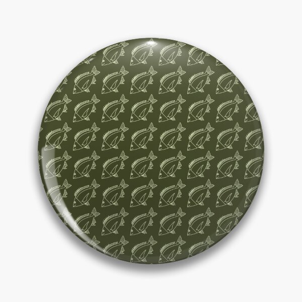 Item preview, Kawaii Black Bream Fish in Pastel Green on Khaki Green designed and sold by fruttidimare.