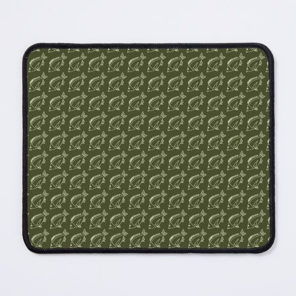 Item preview, Kawaii Black Bream Fish in Pastel Green on Khaki Green designed and sold by fruttidimare.