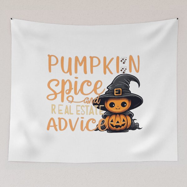 Item preview, Halloween Pumpkin Spice And Real Estate Advice designed and sold by Print_Fuse.