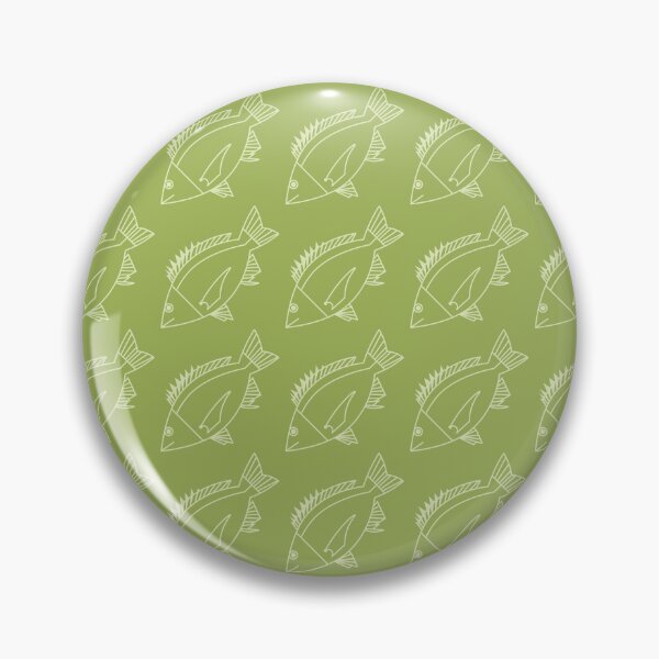 Item preview, Kawaii Black Bream Fish in Pastel Green on Citrus Green designed and sold by fruttidimare.