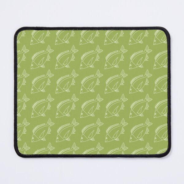 Item preview, Kawaii Black Bream Fish in Pastel Green on Citrus Green designed and sold by fruttidimare.