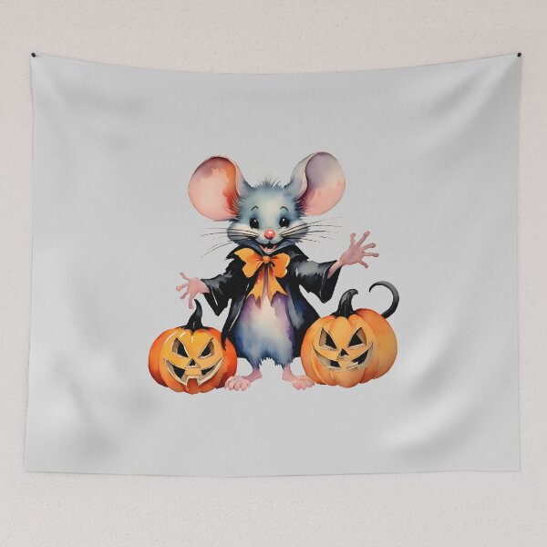 Item preview, Big-eared Mouse and Two Halloween Pumpkins designed and sold by BloomCatB.