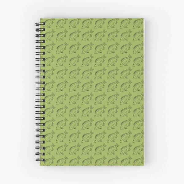 Item preview, Kawaii Black Bream Fish in Khaki Green on Citrus Green designed and sold by fruttidimare.