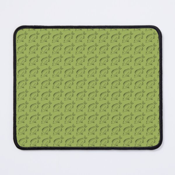 Item preview, Kawaii Black Bream Fish in Khaki Green on Citrus Green designed and sold by fruttidimare.