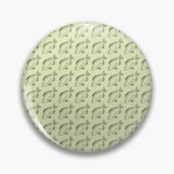 Item preview, Kawaii Black Bream Fish in Khaki Green on Pastel Green designed and sold by fruttidimare.