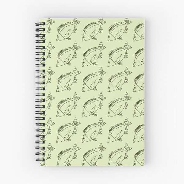 Item preview, Kawaii Black Bream Fish in Khaki Green on Pastel Green designed and sold by fruttidimare.