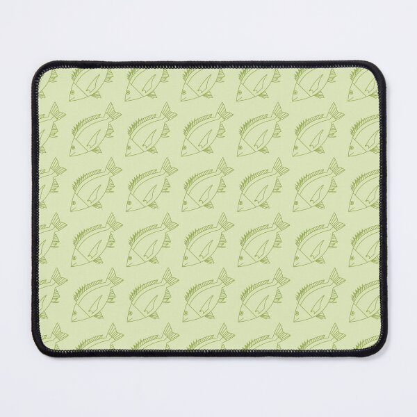 Item preview, Kawaii Black Bream Fish in Citrus Green on Pastel Green designed and sold by fruttidimare.