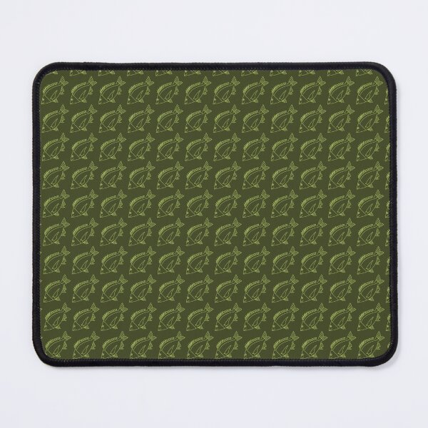 Item preview, Kawaii Black Bream Fish in Citrus Green on Khaki Green designed and sold by fruttidimare.