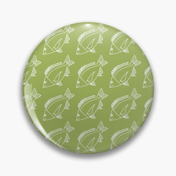 Item preview, Kawaii Black Bream Fish in White on Citrus Green designed and sold by fruttidimare.