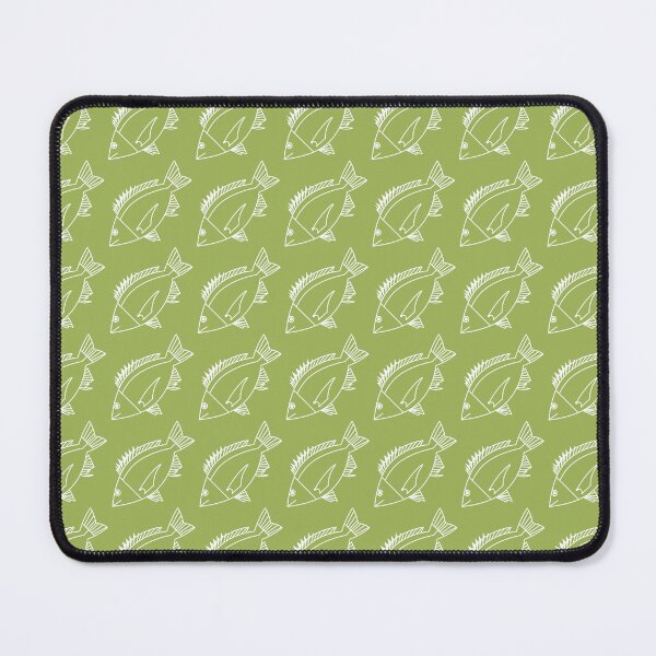 Item preview, Kawaii Black Bream Fish in White on Citrus Green designed and sold by fruttidimare.