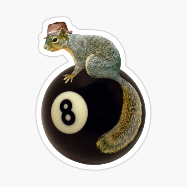 Squirrel on the 8 Ball Sticker