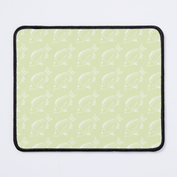Item preview, Kawaii Black Bream Fish in White on Pastel Green designed and sold by fruttidimare.