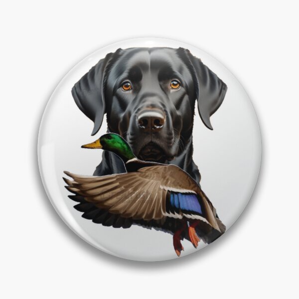 Item preview, Duck Hunting Black Labrador Retriever and Flying Mallard designed and sold by LifeCrush.