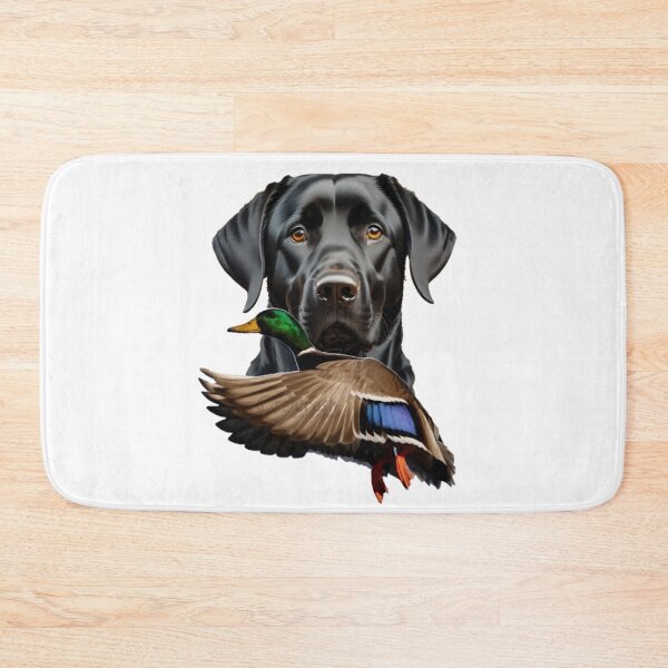 Item preview, Duck Hunting Black Labrador Retriever and Flying Mallard designed and sold by LifeCrush.