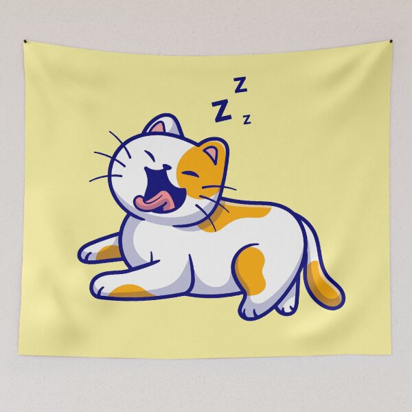 Item preview, Sleepy Kitty's Big Yawn - Cartoon Cat Vector Icon designed and sold by hjian8219.