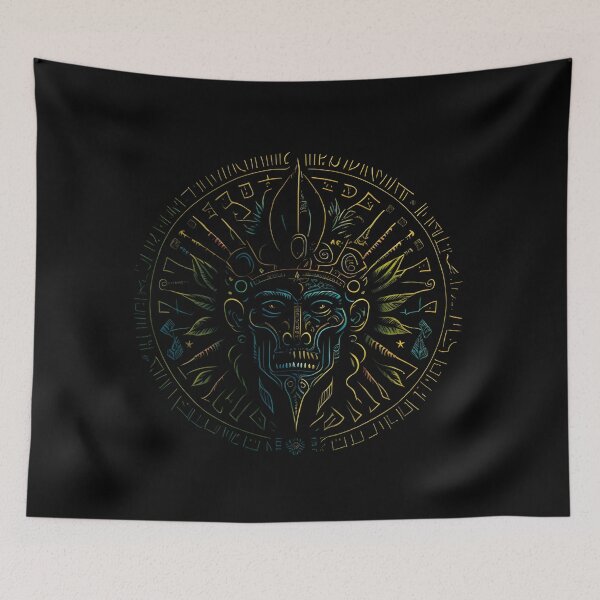 Item preview, Aztec and Mayan calendars abstact art, color Aztec Warrior designed and sold by TheMusicSpot.