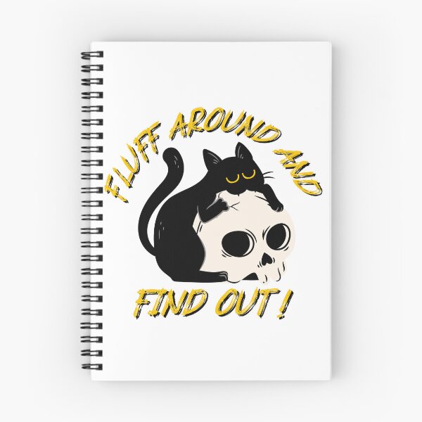 Item preview, Fluff Around and find out - Halloween Black cat with skull designed and sold by PrintSoulDesign.