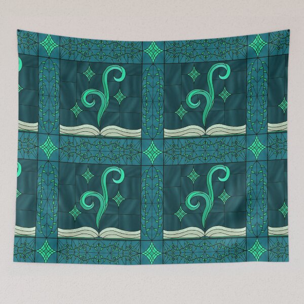 Item preview, Stained-Glass Grimoire (teal) designed and sold by PaganArtisan.