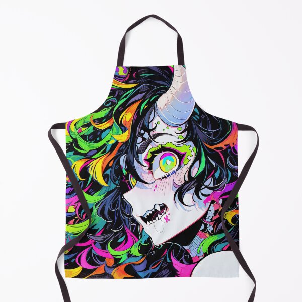 Item preview, Bright Colorful Abstract Demon Anime Girl designed and sold by bubblegoth.