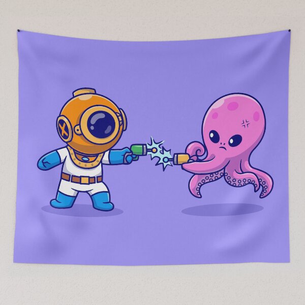 Item preview, Deep-Sea Showdown - Cartoon Vector Icon designed and sold by hjian8219.