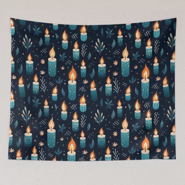 Item preview, Hygge Christmas Candles in Blue, Nordic Style designed and sold by VintageFlorals.