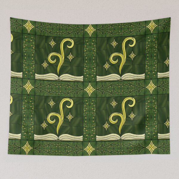 Item preview, Stained-Glass Grimoire (yellow & green) designed and sold by PaganArtisan.