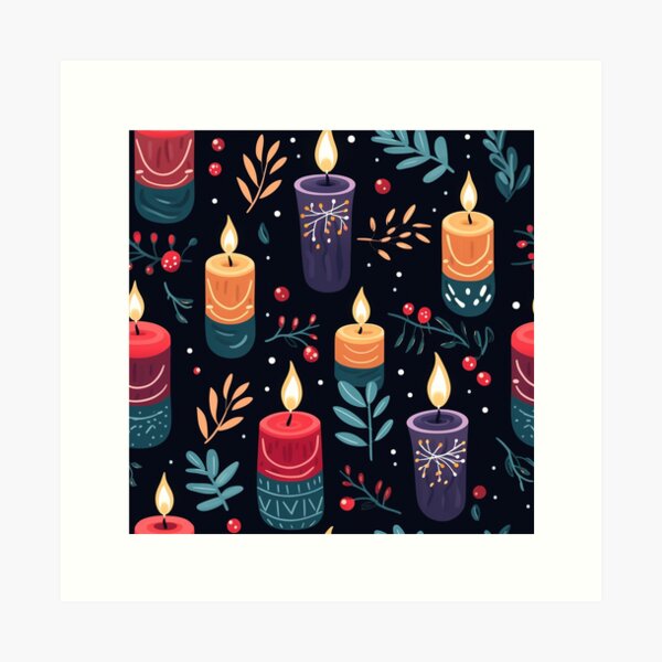 Item preview, Hygge Christmas Candles in Blue, Nordic Style designed and sold by VintageFlorals.