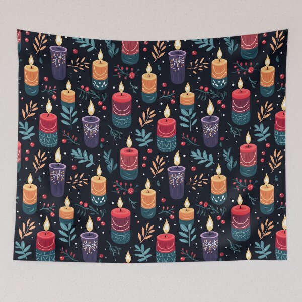 Item preview, Hygge Christmas Candles in Blue, Nordic Style designed and sold by VintageFlorals.