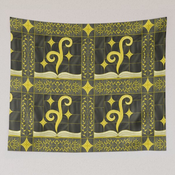 Item preview, Stained-Glass Grimoire (yellow & grey 2) designed and sold by PaganArtisan.