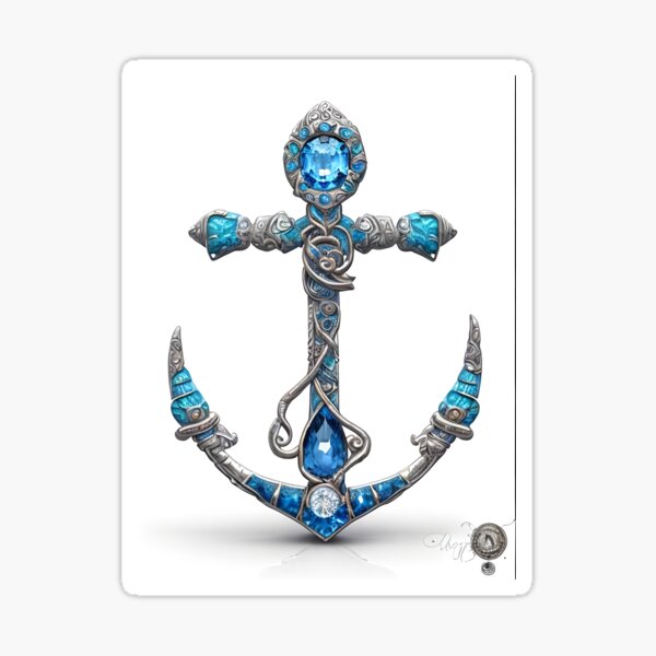 nautical art, anchor, nautical art, tribal art, sea art Sticker