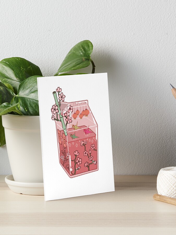 Carton of Sakura, Origami, and Lantern | Art Board Print