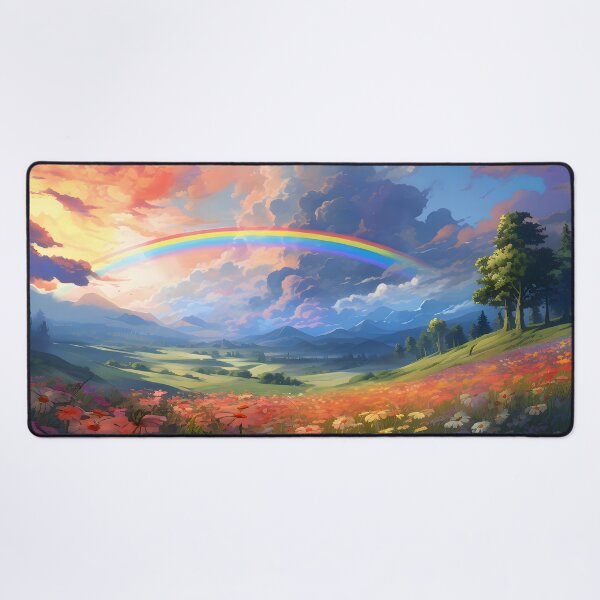 Item preview, Rainbow Over a Field of Flowers designed and sold by Carmillai.
