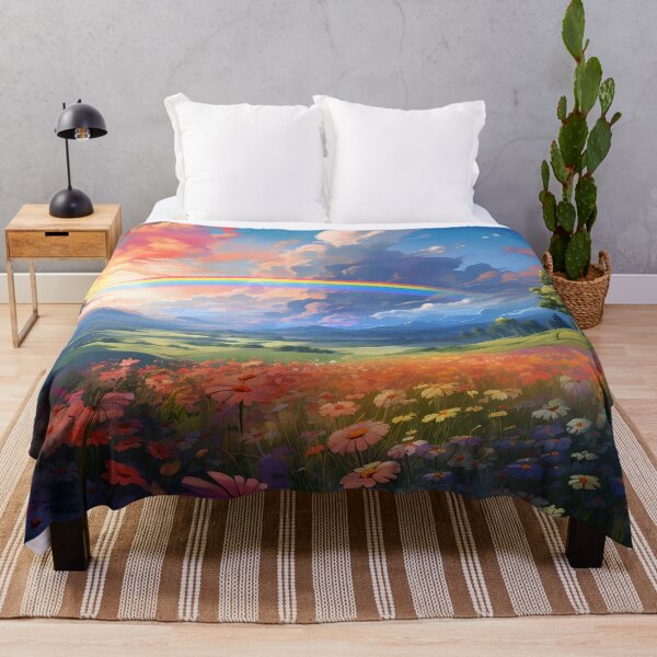 Item preview, Rainbow Over a Field of Flowers designed and sold by Carmillai.