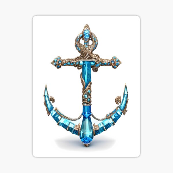 nautical art, anchor, nautical art, tribal art, sea art Sticker