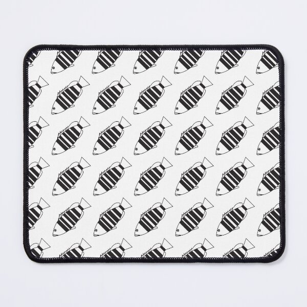 Item preview, Adorable Bar Cod Fish in Black and White designed and sold by fruttidimare.