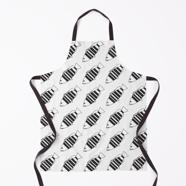 Item preview, Adorable Bar Cod Fish in Black and White designed and sold by fruttidimare.