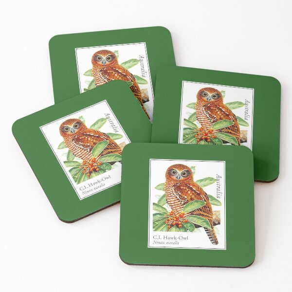 Item preview, Hawk Owl : Australian Tropical Ninox Natalis Bird Print designed and sold by posterbobs.