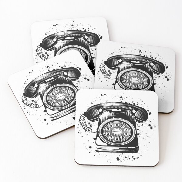 Item preview, Retro Rotary Telephone Black and white designed and sold by piedaydesigns.