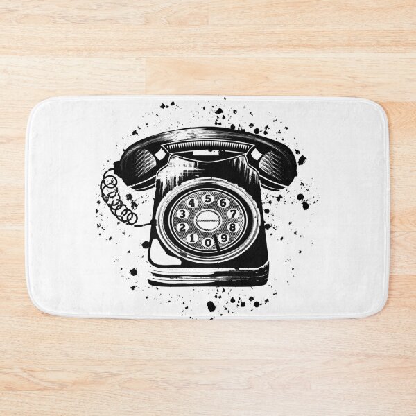 Item preview, Retro Rotary Telephone Black and white designed and sold by piedaydesigns.