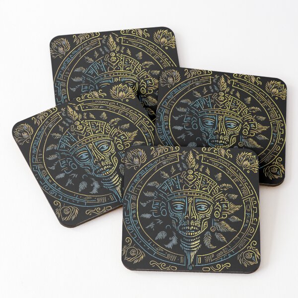 Item preview, Aztec and Mayan calendars abstact art, color, Aztec Warrior designed and sold by TheMusicSpot.