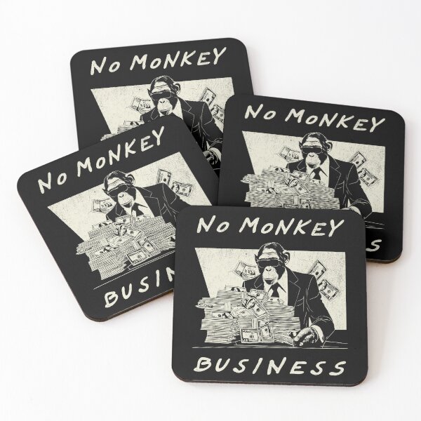 Item preview, No Monkey Business - Retro Chimpanzee designed and sold by Hugo Bloke.