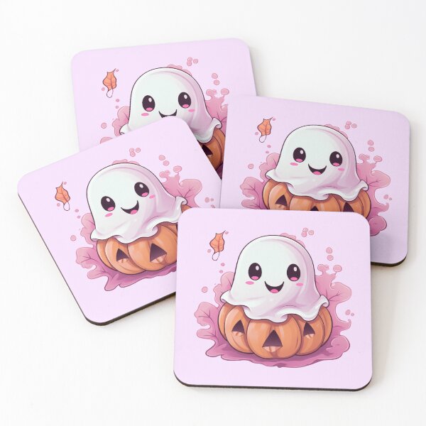 Item preview, Cute Pink Ghost with Pumpkin  designed and sold by ArtFromBeyond.