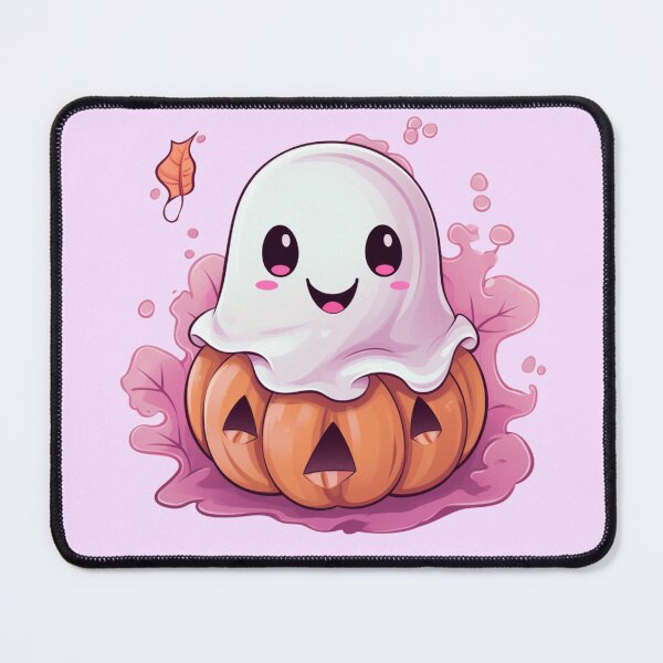 Item preview, Cute Pink Ghost with Pumpkin designed and sold by ArtFromBeyond.