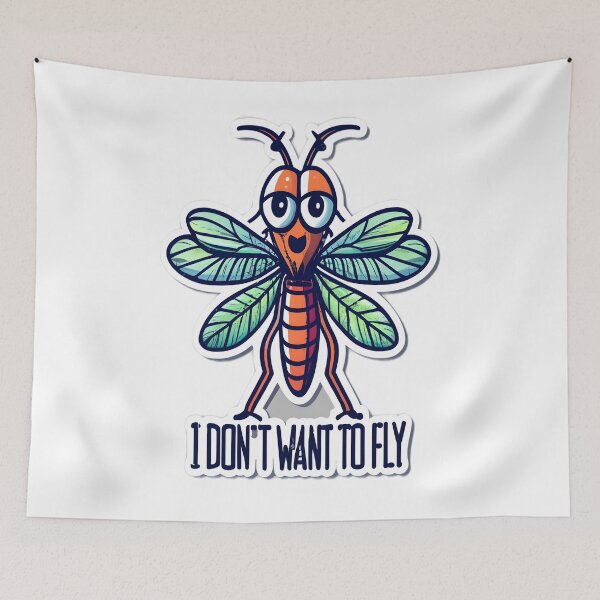 Item preview, Hilarious Mosquito Design - "I Don't Want to Fly" designed and sold by alaa-mously.