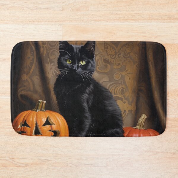 Item preview, Black cat and pumpkin print designed and sold by dcrc.
