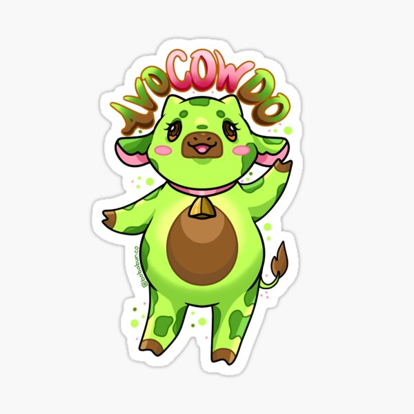  Avocado Cow Avocowdo Guacamole Vegan Farmer Kawaii